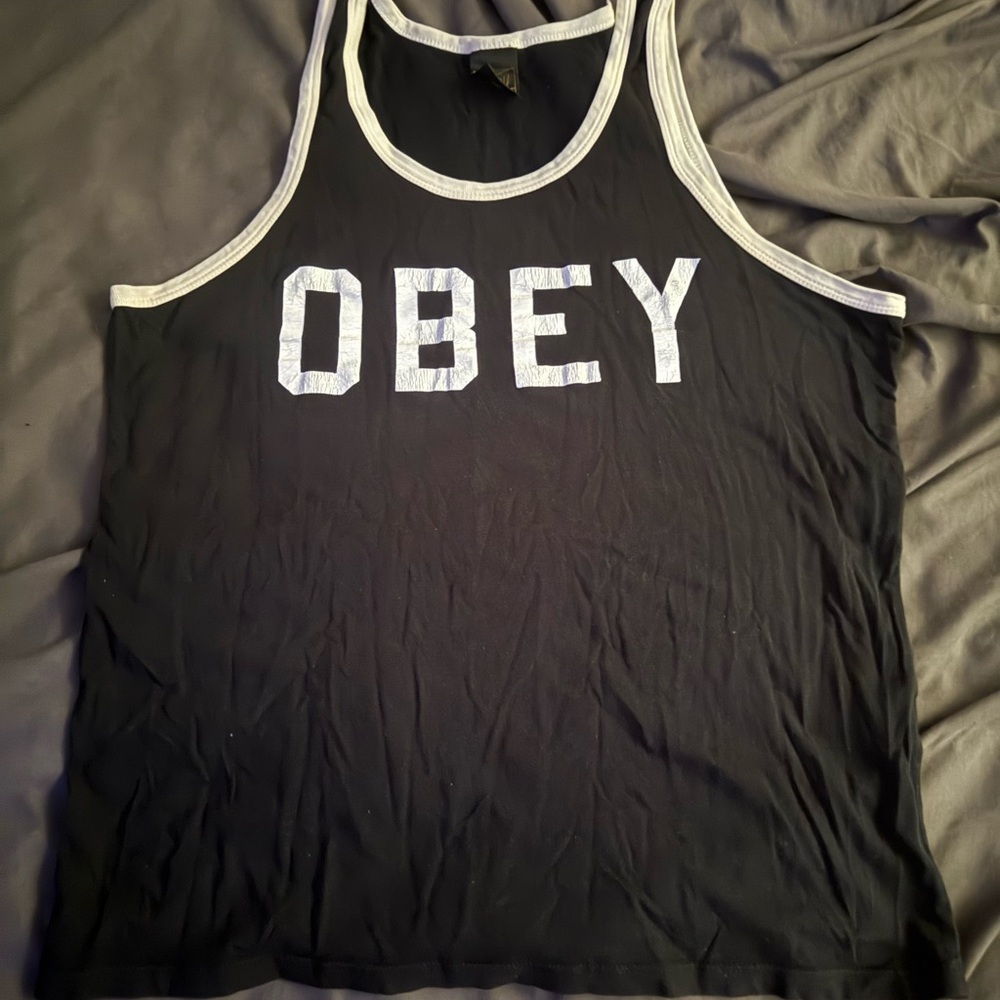 Obey Black and White Tank Top
